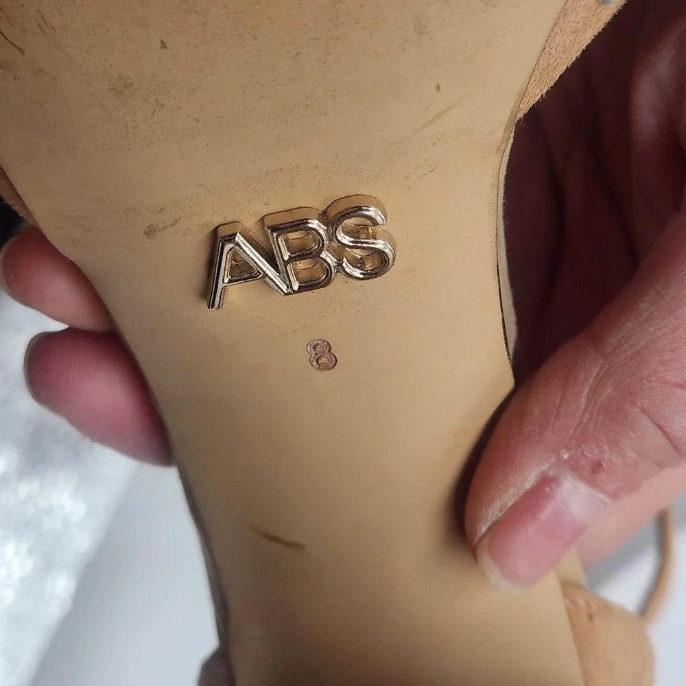 ABS Open-toed Rhinestone Pumps Size 8